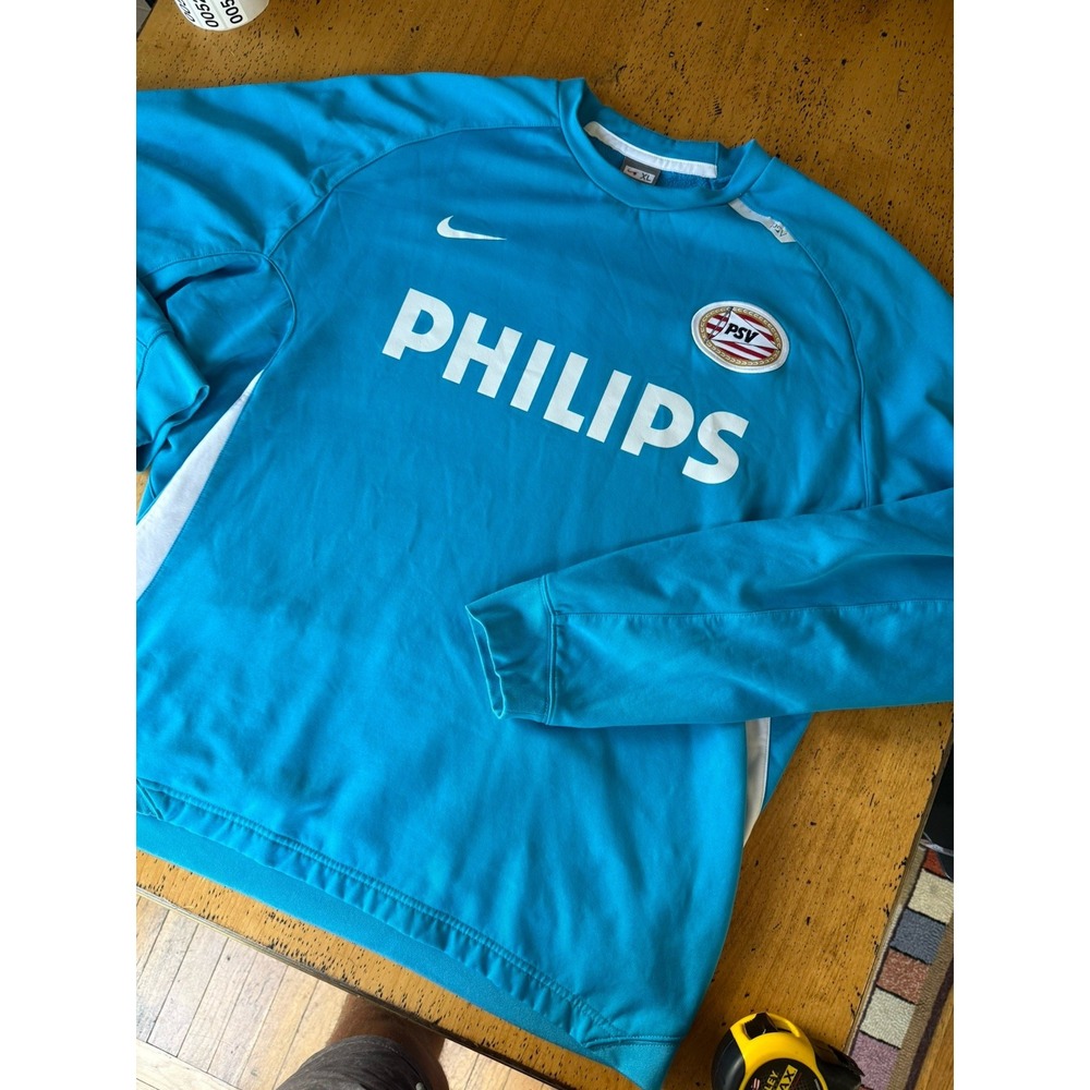 Vintage Men's Xl Blue Nike PSV Eindhoven Football Sweatshirt Soccer Track Rare‎